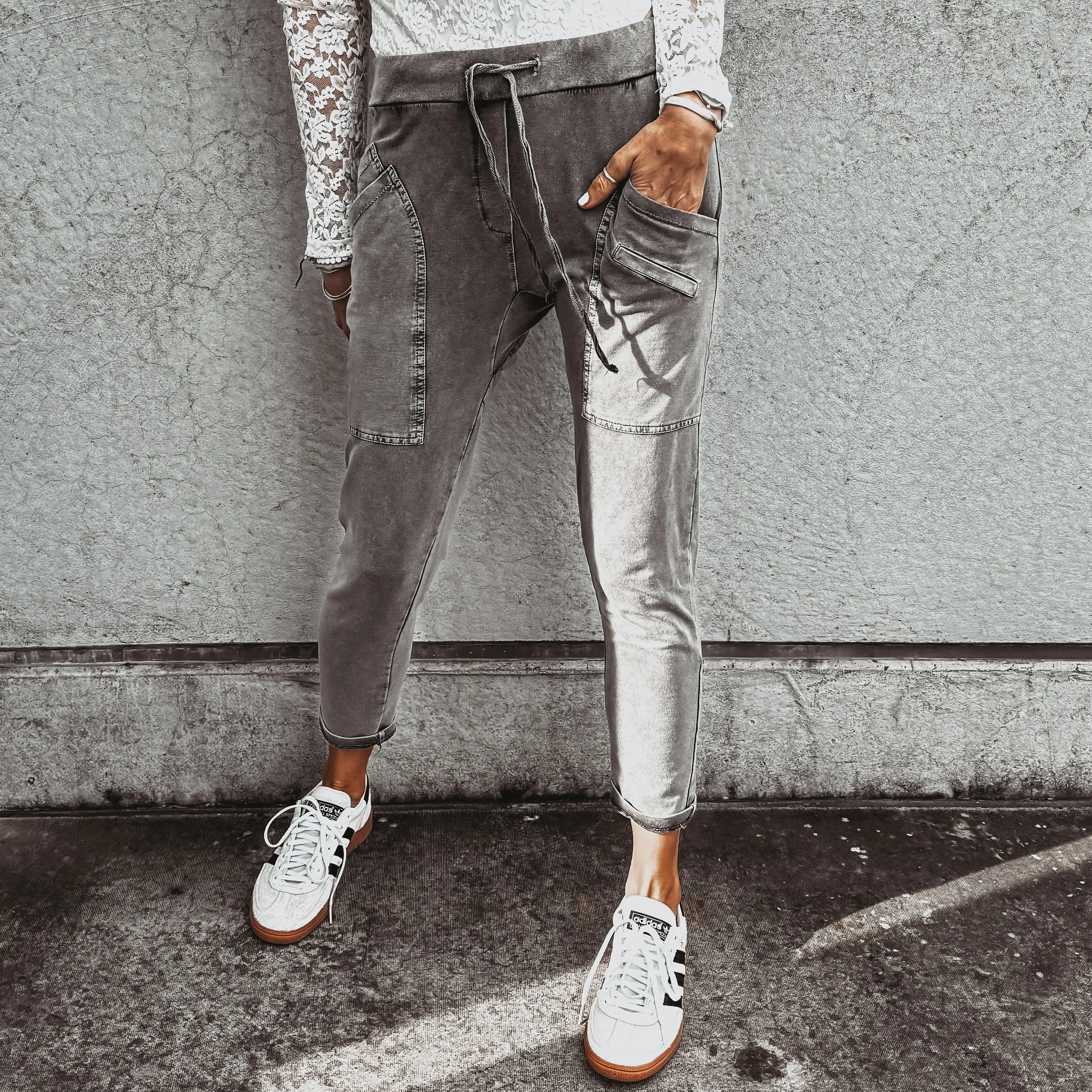 Tulum VINTAGE CHARCOAL jean joggers *SALE*