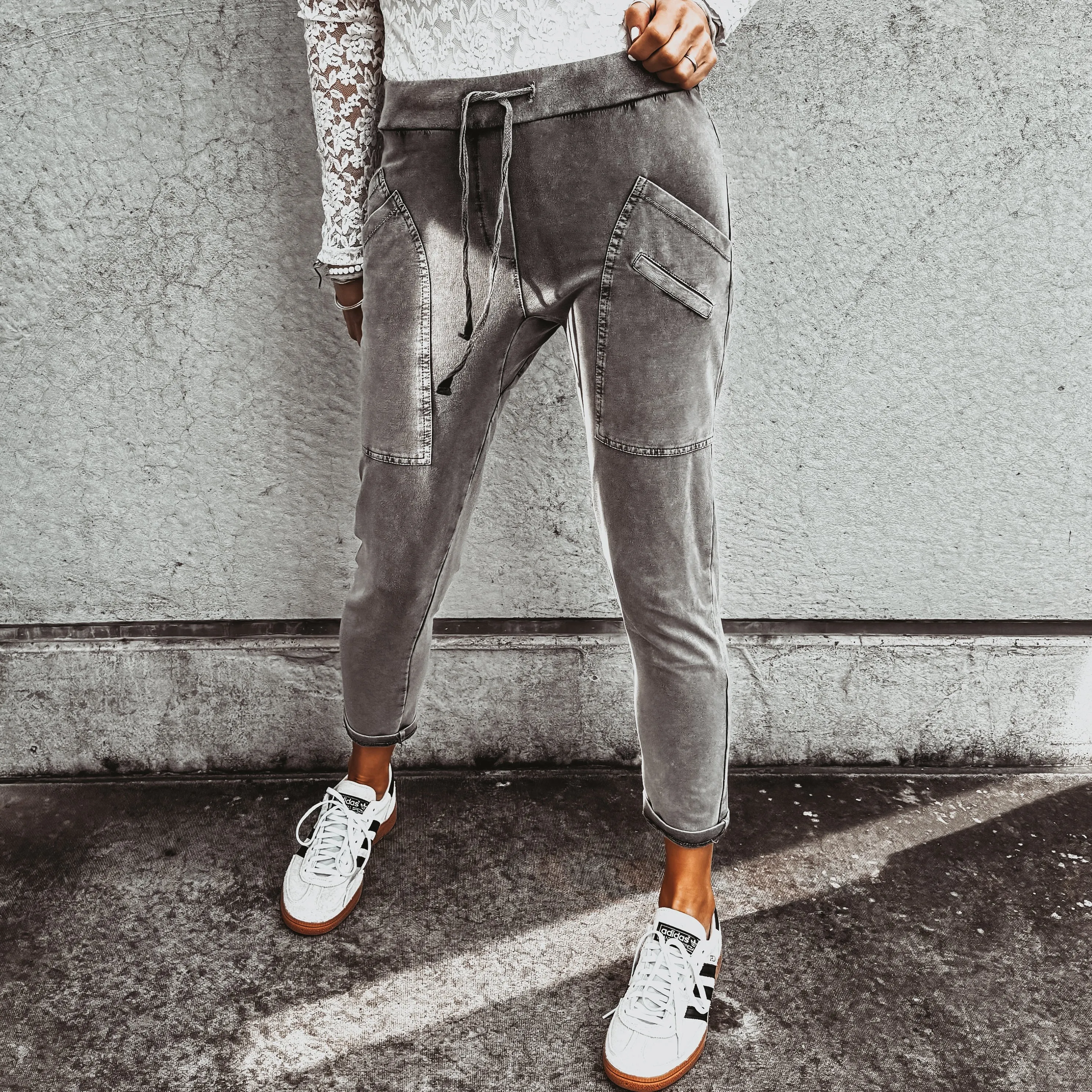 Tulum VINTAGE CHARCOAL jean joggers *SALE*