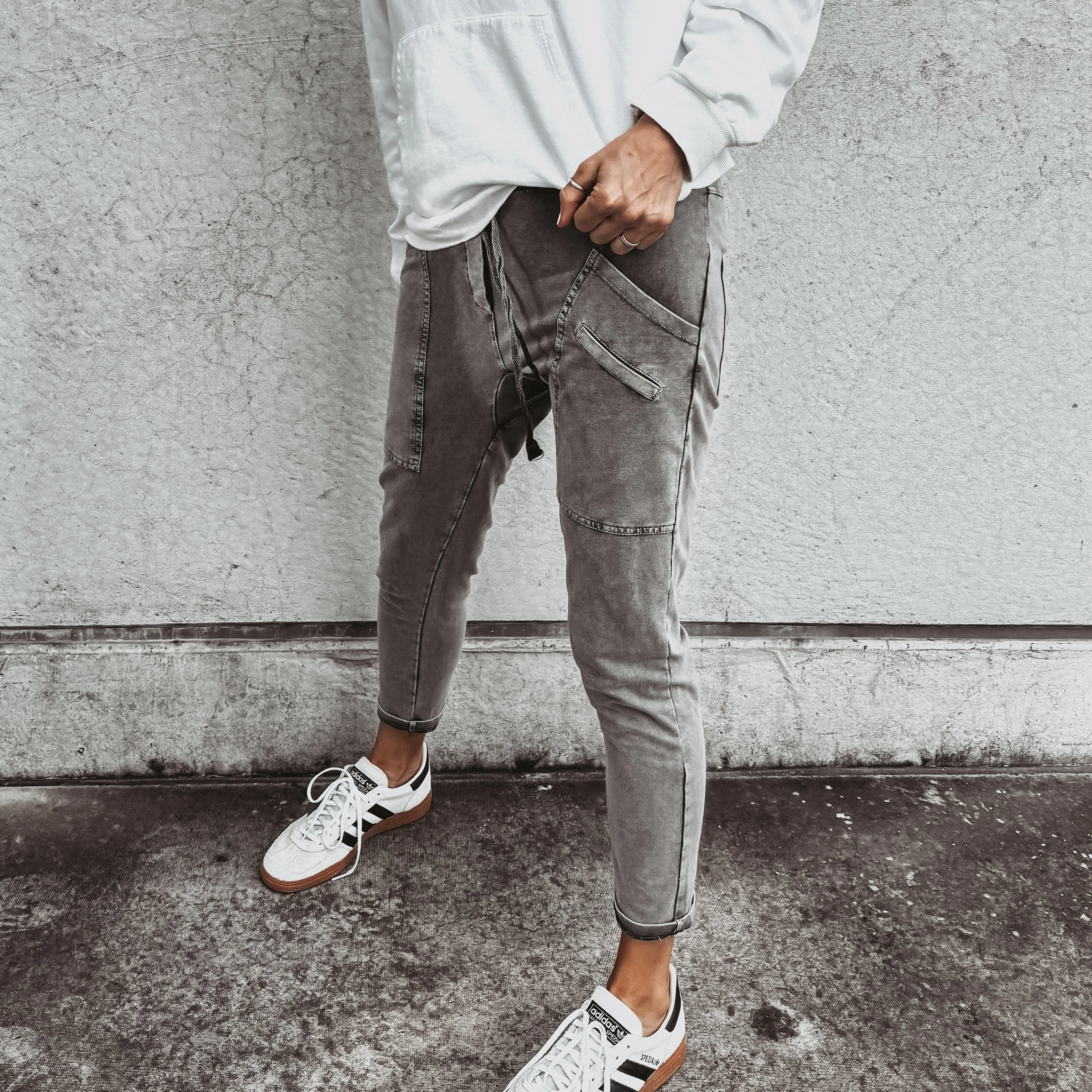 Tulum VINTAGE CHARCOAL jean joggers *SALE*