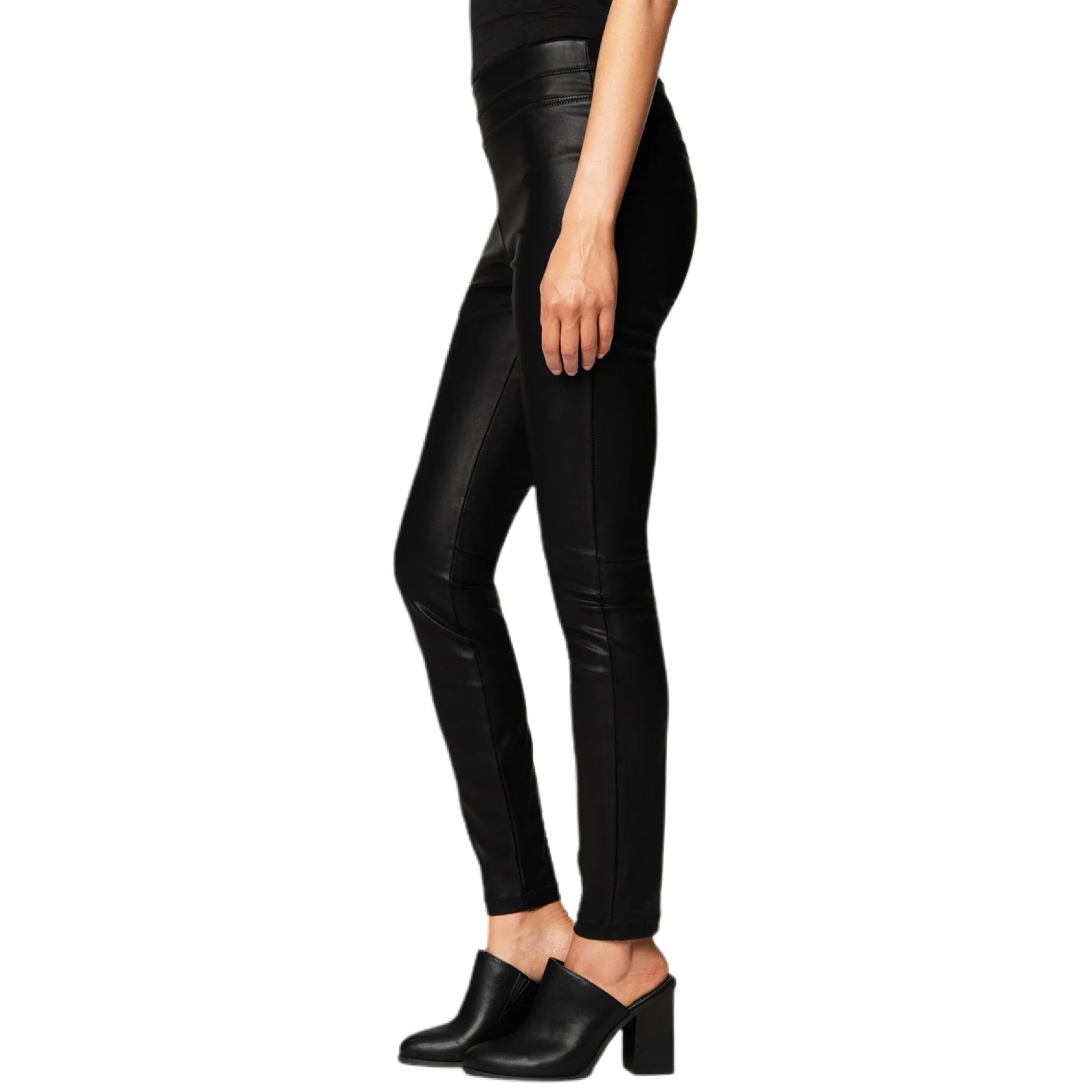 Vegan Leather Pull On Legging - Pussy Cat.