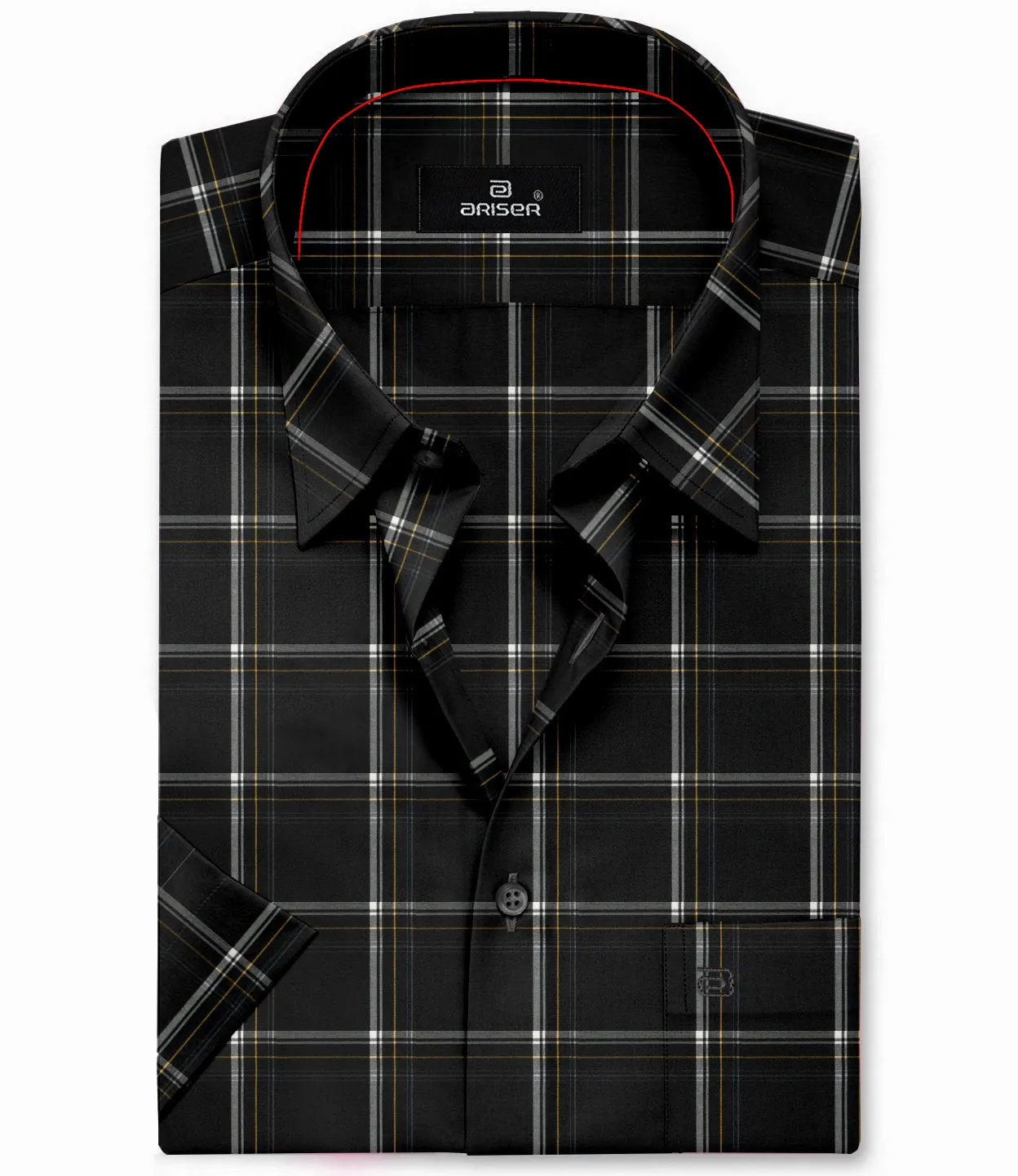 Vegas - Black With Grey Checked Shirts For Mens | Ariser