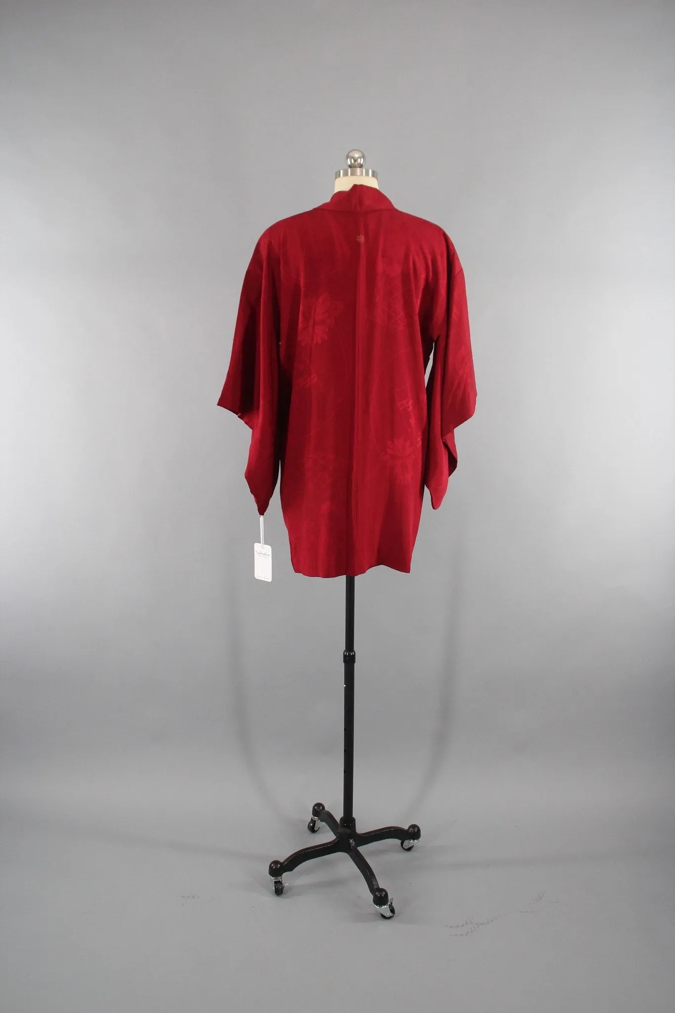 Vintage 1930s Silk Haori Kimono Jacket in Brick Red