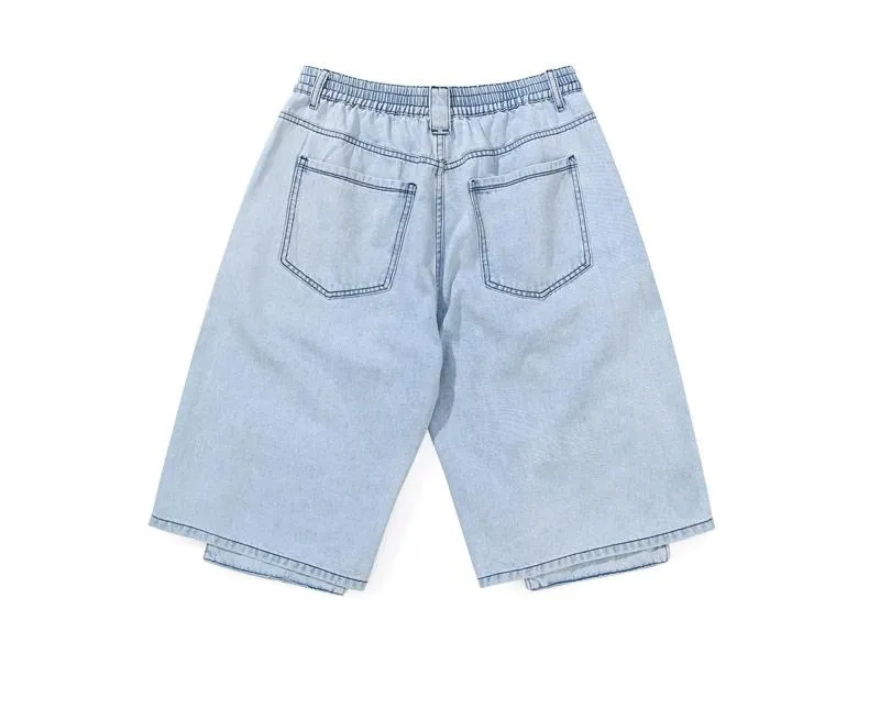 Vintage Denim Blue Straight Cargo Shorts