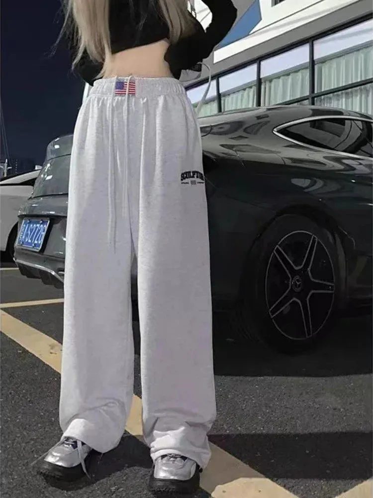 Vintage High Waist Hip Hop Pants Streetwear Casual Fashion Wide Pants