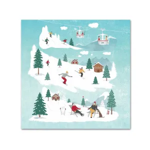 Winter Skiing at St. Moritz Paper Beverage Napkins