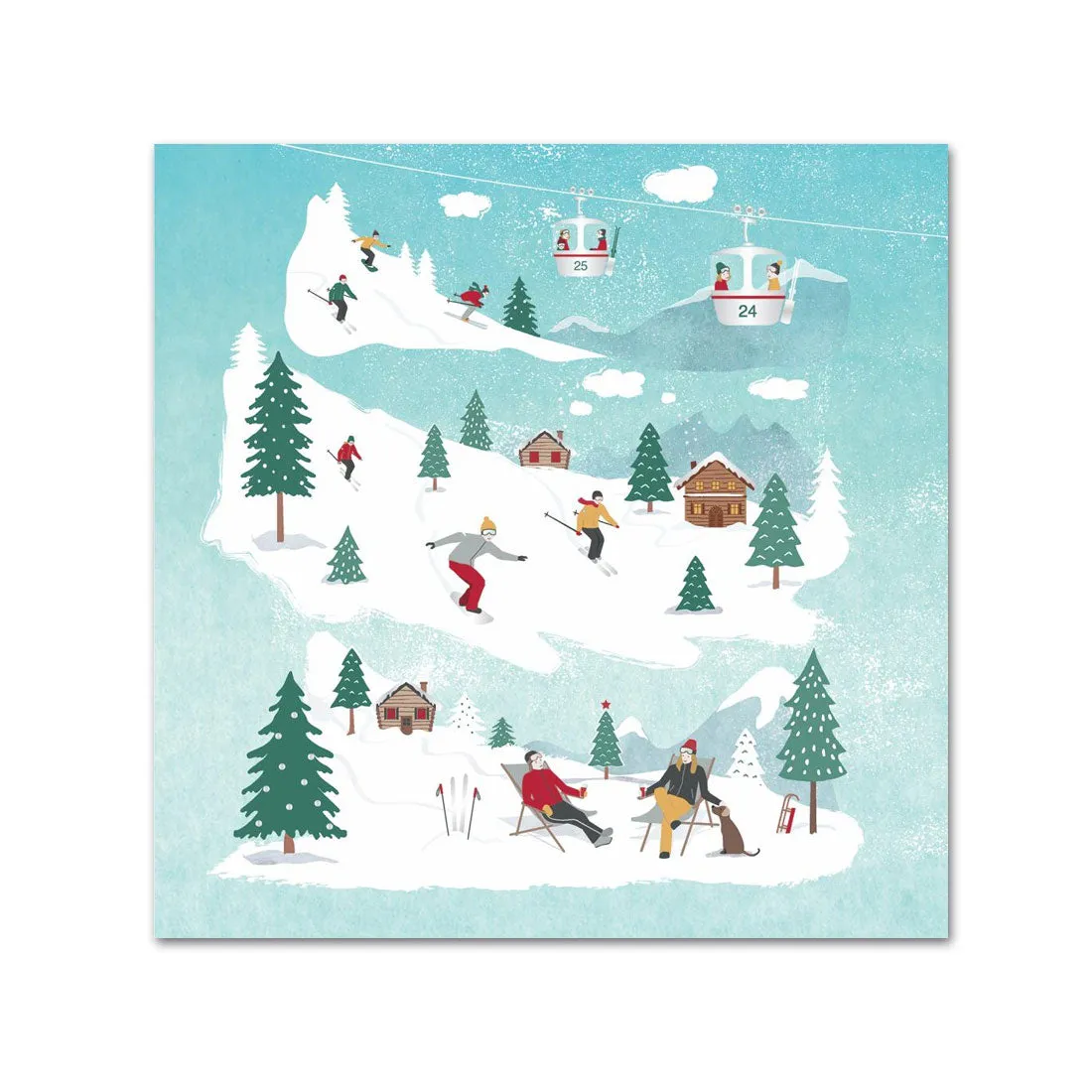 Winter Skiing at St. Moritz Paper Beverage Napkins