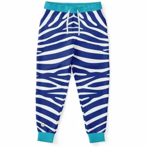 Zebra in Blue Royal Eco-Poly Unisex Joggers